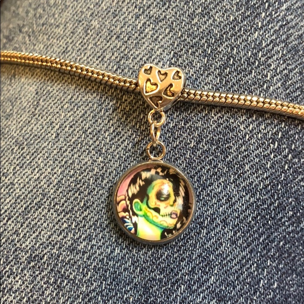 Sugar skull skeleton face European charm